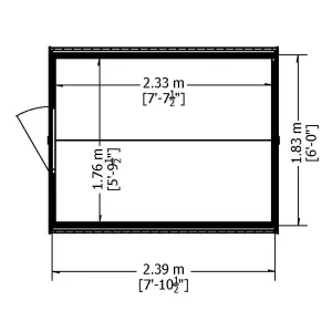 8 x 6 Shed Value Overlap - Apex Wooden Bike Store / Garden Shed - 2 Windows - Double Doors - 8ft x 6ft (2.39m x 1.83m)