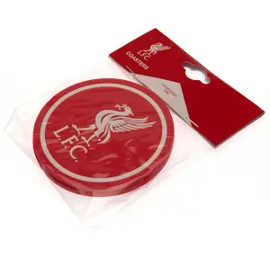 Liverpool FC Coaster Set (Pack Of 2) Red (One Size)