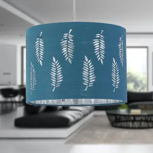 First Choice Lighting Set of 2 Fern Teal Cut Out 30cm Pendant Lightshades