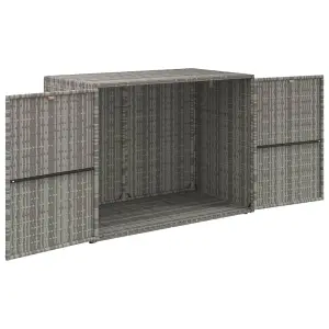 Berkfield Garden Storage Cabinet Grey 100x55.5x80 cm Poly Rattan