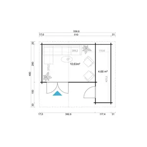 18 x 15 Ft. Log Cabin Grey