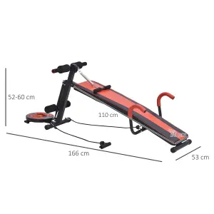 HOMCOM Adjustable Sit Up Bench with Twist Waist Disc for Home, Office, Gym