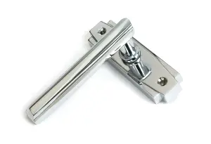 Polished Chrome Art Deco Lever on Rose Set