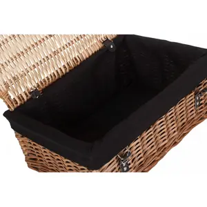 Wicker Packaging Hamper Basket with Lining Black