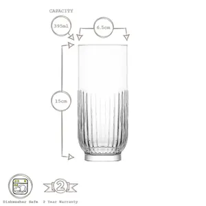 LAV - Tokyo Highball Glasses - 395ml - Pack of 6