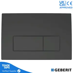 Geberit Duofix Toilet Concealed Cistern Frame 98cm with Geberit Delta 50 Flush Plate Matt Black