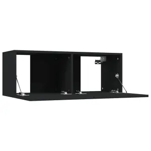 Berkfield TV Cabinets 2 pcs Black 80x30x30 cm Engineered Wood