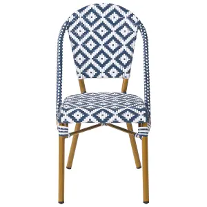 Set of 4 Garden Chairs RIFREDDO PE Rattan Blue