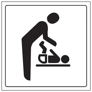 Baby Changing Facilities Logo Sign - Adhesive Vinyl - 150x150mm (x3)