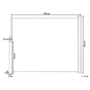 Garden Side Awning Retractable 180 x 300 cm Beige DORIO