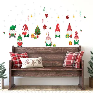 Xmas Gnomes and Snowflakes Christmas Wall Stickers SetWall Art, DIY Art, Home Decorations, Decals