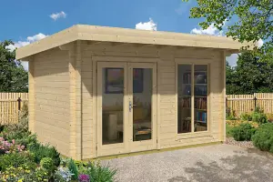 Dorset 71-Log Cabin, Wooden Garden Room, Timber Summerhouse, Home Office - L460 x W360 x H231.2 cm