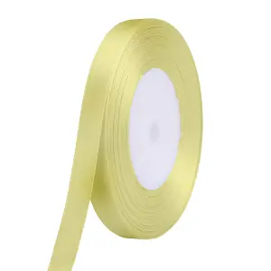 15mm Canary Double Sided Satin Polyester Ribbon Roll, 25 metres