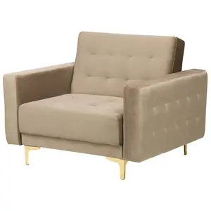 Armchair ABERDEEN Velvet Sand Beige