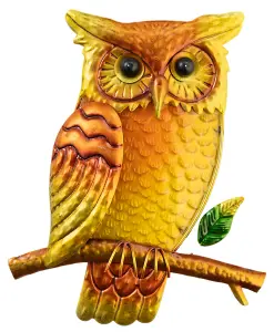 Owl Glass Garden Outdoor Wall Art