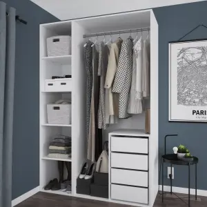 GoodHome Atomia Freestanding White Particle board Wardrobe, clothing & shoes organiser (H)2250mm (W)1500mm (D)580mm