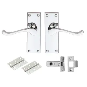 Gerolf Latch Door Handle (Set of 2) Polished Chrome