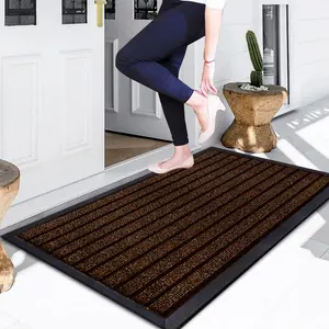 Non-Slip Indoor Outdoor Door Mat Brown / Rectangle 46 x 60 cm