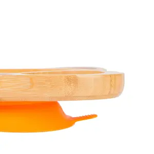 Tiny Dining - Children's Bamboo Suction Fox Plate - Orange