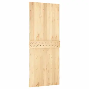 Berkfield Sliding Door with Hardware Set 85x210 cm Solid Wood Pine