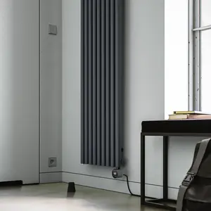 Terma 230V 1kW Modern Grey Smart Vertical Oil-filled radiator