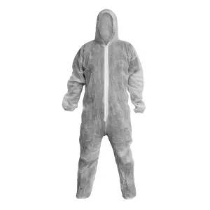 Sealey Disposable Coverall Protective Suit White Large 100% Polypropylene 9601L