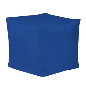 Veeva Outdoor Bean Cube Blue Bean Bag Pouffe