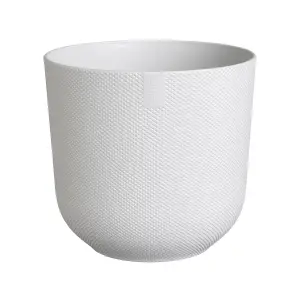 Elho Jazz Round 23cm Silky White Recycled Plastic Plant Pot