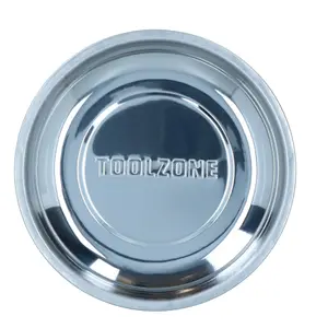 Magnetic Parts Tray Dish Storage Holder Circular Round Stainless Steel 6"