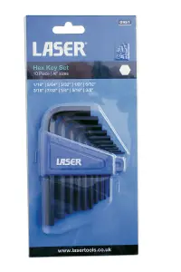 Laser Tools 0951 10pc Hex Key Set Imperial/AF 1/16" - 3/8"