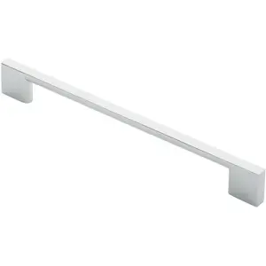 Slim D Shape Pull Handle 220 x 8.5mm 192mm Fixing Centres Polished Chrome