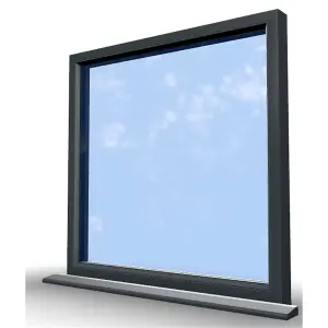 1045mm (W) x 1095mm (H) Aluminium Flush Casement Window - 1 Non Opening Window - Anthracite Internal & External