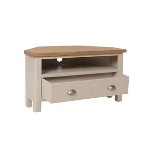 Home Source Ramsgate Grey & Oak Corner 1 Drawer TV Stand Cabinet