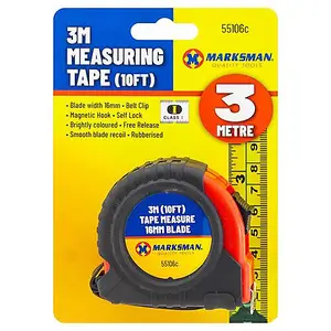 2 X 3M Measuring Tape Measurer 10Ft Grip Safety Lock Builders Carpenter Tool New