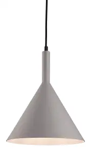 Luminosa Everest 1 Light Dome Ceiling Pendant Grey with White Inside, E27