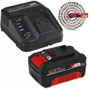 Einhell 18v / 36v Power X-Change Kit - 2x 4.0Ah Battery + 2x 3ah Fast Charger