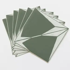 Quadrostyle Astra Olive Wall Tile and Furniture Vinyl Stickers 15cm(L) 15cm(W) pack of 6