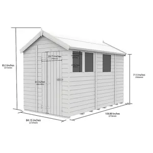 DIY Sheds 7x9 Apex Shed - Double Door With Windows