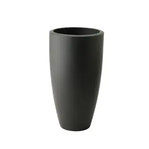 Elho Pure Soft Round High 40cm Anthracite Recycled Plastic Plant Pot