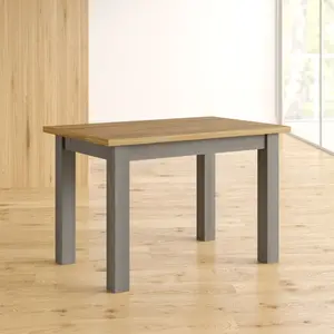 Pine Solid Wood Dining Table Grey / Brown / 78cm H x 120cm L x 78cm W