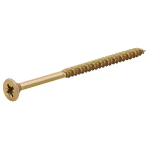 TurboDrive Pozidriv Yellow-passivated Steel Screw (Dia)5mm (L)80mm, Pack of 20