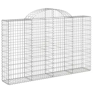 Berkfield Arched Gabion Baskets 7 pcs 200x30x120/140 cm Galvanised Iron