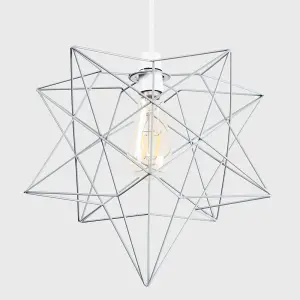 ValueLights Sadira Retro Matt Grey Geometric Star Design Ceiling Pendant Light Shade