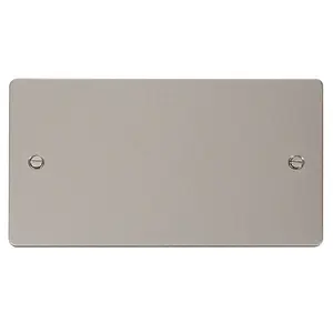 Flat Plate Pearl Nickel 2 Gang Blank Plate - SE Home