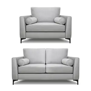 Modern Home Zara 2 Seater and Lovechair Set Silver