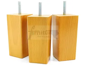 4x REPLACEMENT FURNITURE LEGS SOLID WOODEN FEET 110mm HIGH SOFAS CHAIRS SETTEE CABINETS M10 Oak