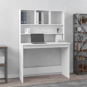 Berkfield Desk with Shelves White 102x45x148 cm Engineered Wood