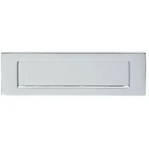 Inward Opening Letterbox Plate 220mm Fixing Centres 255 x 80mm Polished Chrome