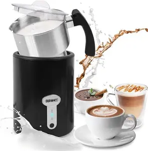 Duronic Milk Frother Electric MF500 BK Coffee Milk Frothers Steamer, Automatic Hot And Cold Foam Maker, Hot Chocolate Machine With Milk Heater And