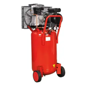 Sealey Air Compressor 90L Belt Drive Vertical 3hp 145psi 10 Bar Red SAC1903B